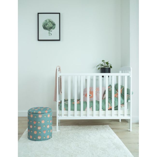 Patut Bebe Din Lemn Masiv, Laterala Culisabila Si Inaltime Reglabila A Saltelei, Bedside Alice Alb Cu Saltea Comfort 100x50 Cm Pjbdrw_2012_10050dp