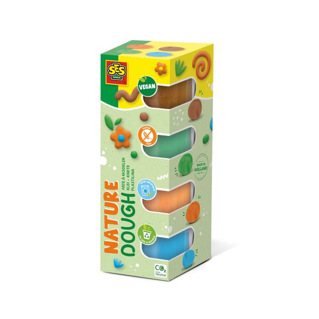 Plastilina colorata vegana pentru copii SES Nature 4 x 90 gr TSG32491