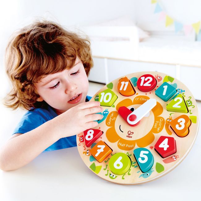 Puzzle din lemn cu ceas de jucarie pentru copii TSG22565