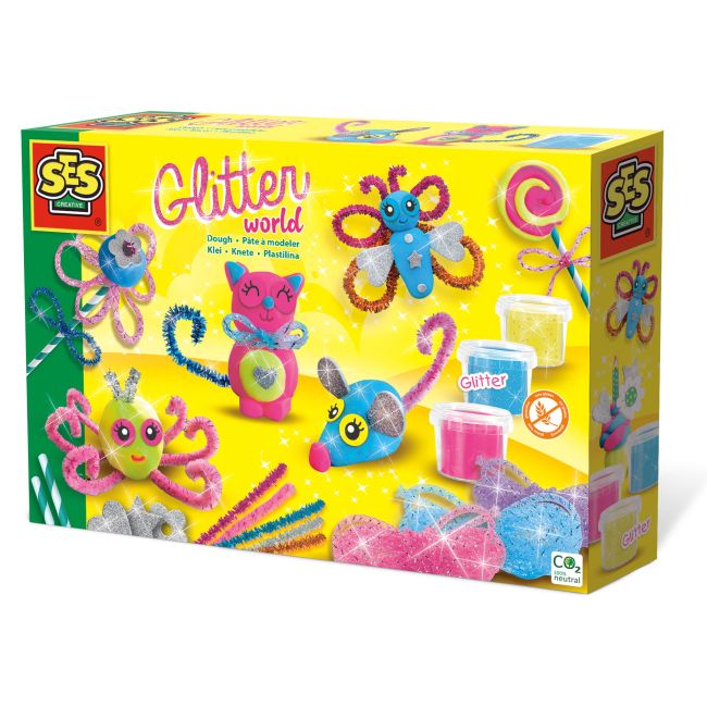 Set copii de creat animale din plastilina cu accesorii si sclipici TSG22837