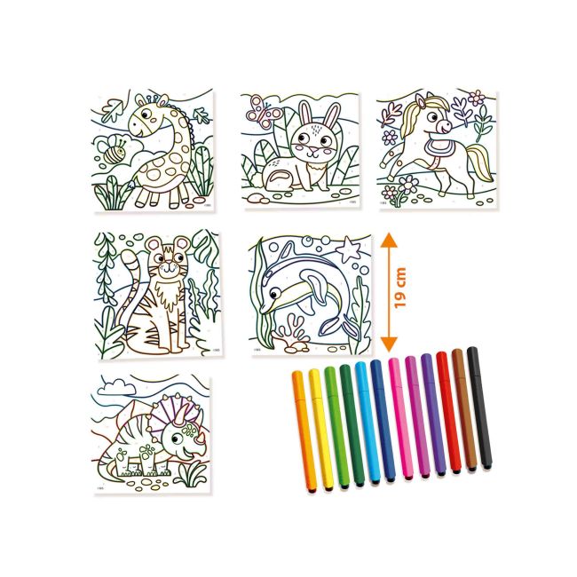 Set creativ - Deseneaza pe numere, 6 planse TSG42456