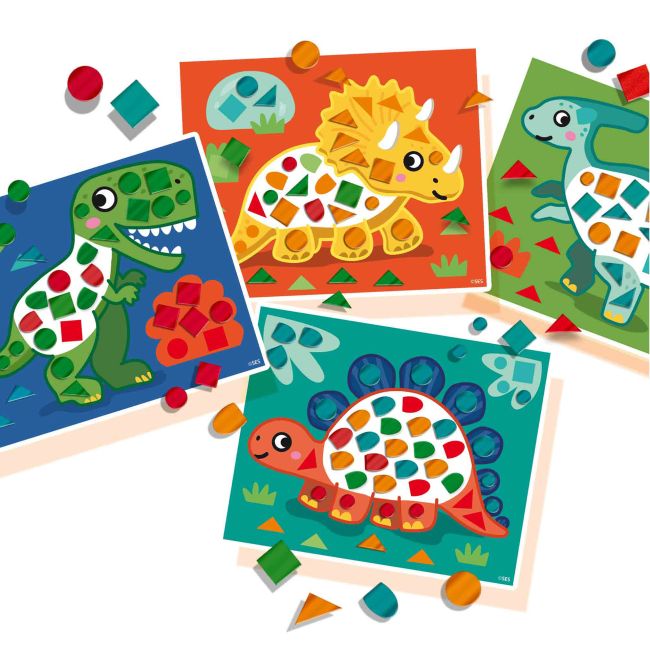 Set creativ - Invat sa creez tablouri cu mozaic, dinozauri TSG42457