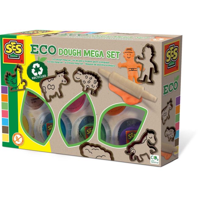 Set creativ - Plastilina eco cu unelte din lemn, set mare TSG23924