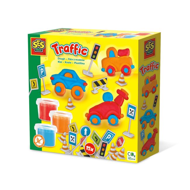 Set creativ pentru copii cu plastilina si semne de circulatie TSG32488