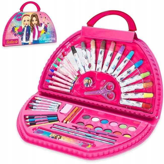 Set pentru pictura in valiza Besties 51 piese Grafix GR140036 BBJGR140036_Roz
