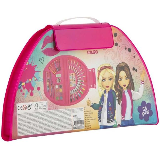 Set pentru pictura in valiza Besties 51 piese Grafix GR140036 BBJGR140036_Roz
