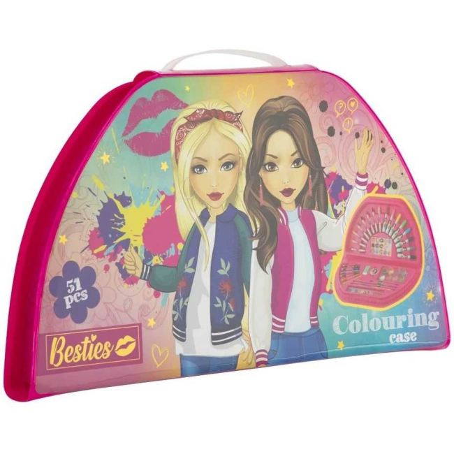 Set pentru pictura in valiza Besties 51 piese Grafix GR140036 BBJGR140036_Roz