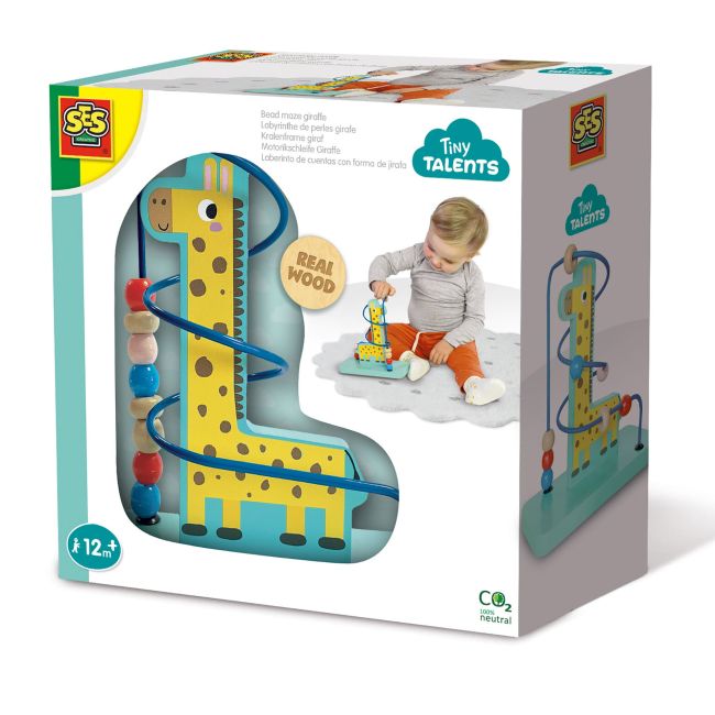 Jucarie din lemn - Centru de activitati, labirint cu girafa TSG28517