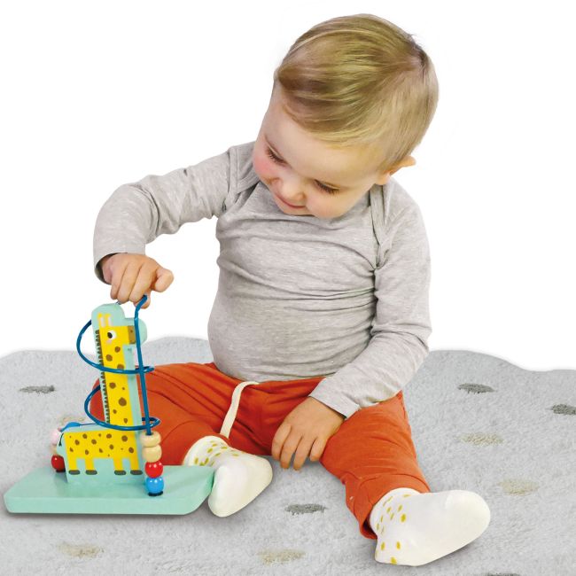 Jucarie din lemn - Centru de activitati, labirint cu girafa TSG28517