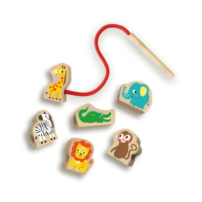 Jucarie din lemn - Set de insirat animale din lemn TSG37069