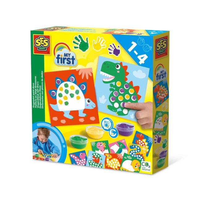 My first - Set acuarele pentru degete si tablouri cu dinozauri TSG42441
