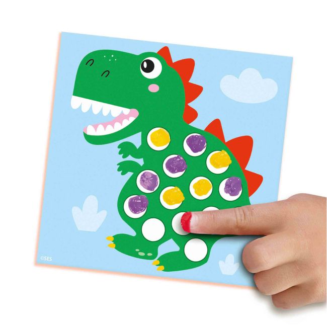 My first - Set acuarele pentru degete si tablouri cu dinozauri TSG42441