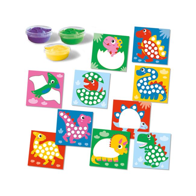 My first - Set acuarele pentru degete si tablouri cu dinozauri TSG42441