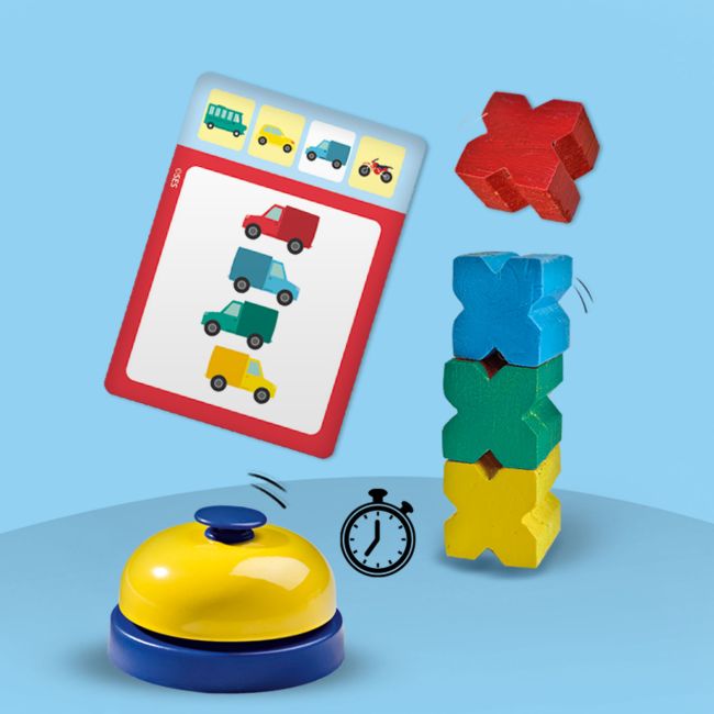 Set de 3 jocuri copii - Ludo, Quartet si Blocuri de viteza TSG32505