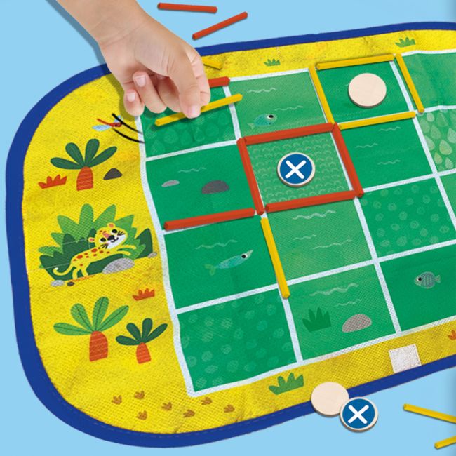Set de 3 jocuri copii Connect Four, Dots and Boxes si joc de stivuire TSG32504