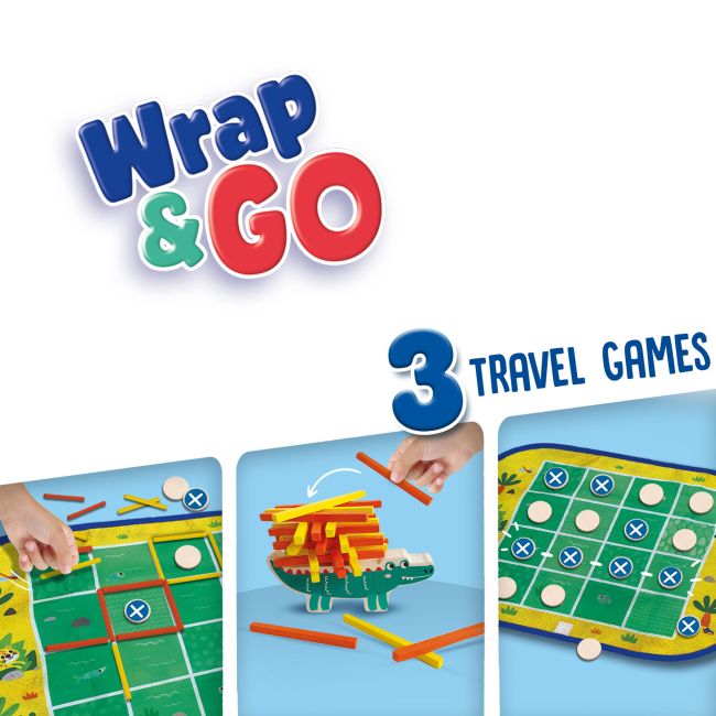Set de 3 jocuri copii Connect Four, Dots and Boxes si joc de stivuire TSG32504