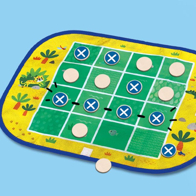 Set de 3 jocuri copii Connect Four, Dots and Boxes si joc de stivuire TSG32504