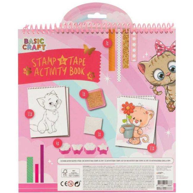 Carte de colorat cu activitati, benzi adezive decorative si stampile, 33 piese Moxy GR100099 BBJGR100099_Roz
