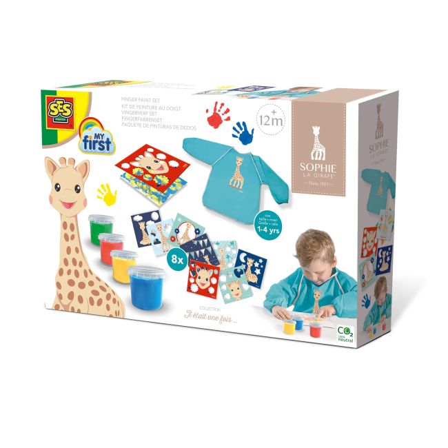 Girafa Sophie - Set acuarele pentru degetele cu planse si sort TSG23641