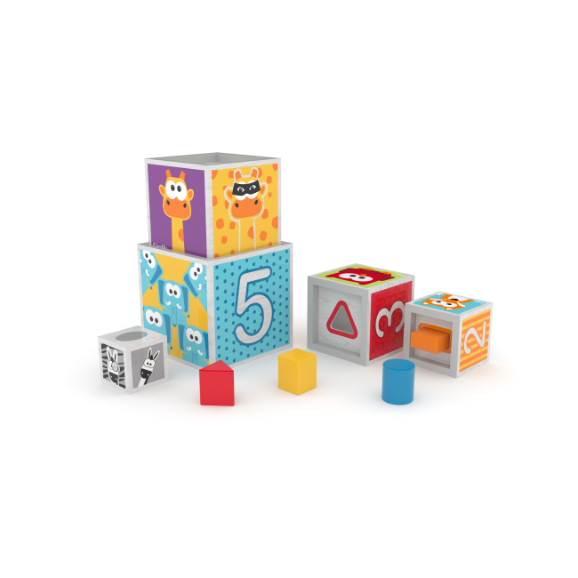 Jucarie din lemn - Set 3 jucarii J'adore mov