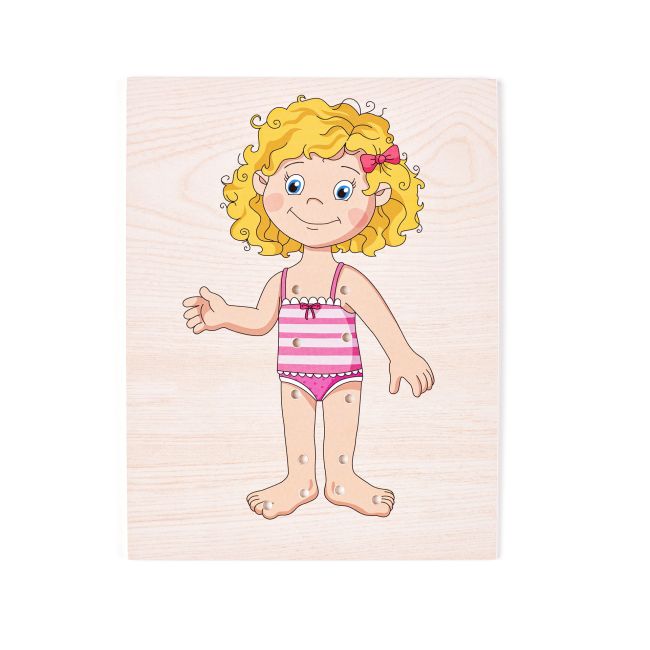 Puzzle din lemn - Imbraca fetita