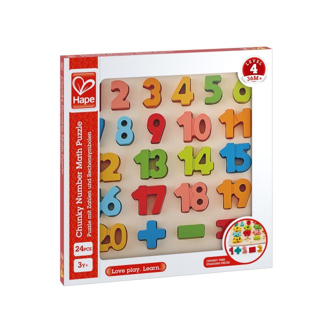 Puzzle din lemn - Matematica, numere dolofane