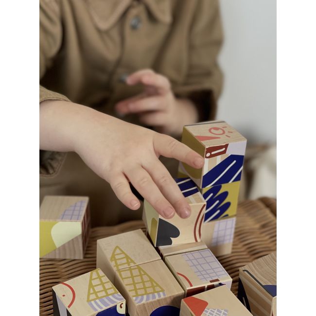 Puzzle din lemn cuburi - Poveste 3 x 3
