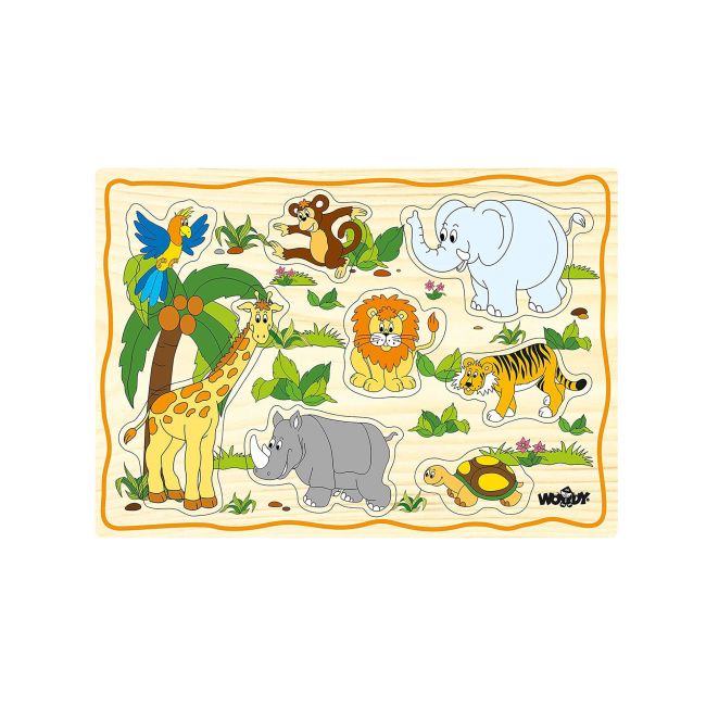 Puzzle din lemn pentru copii cu animale de la ferma