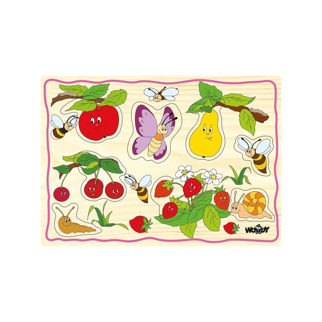 Puzzle din lemn pentru copii cu animale de la ferma