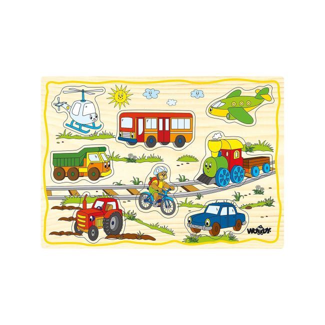 Puzzle din lemn pentru copii cu animale de la ferma