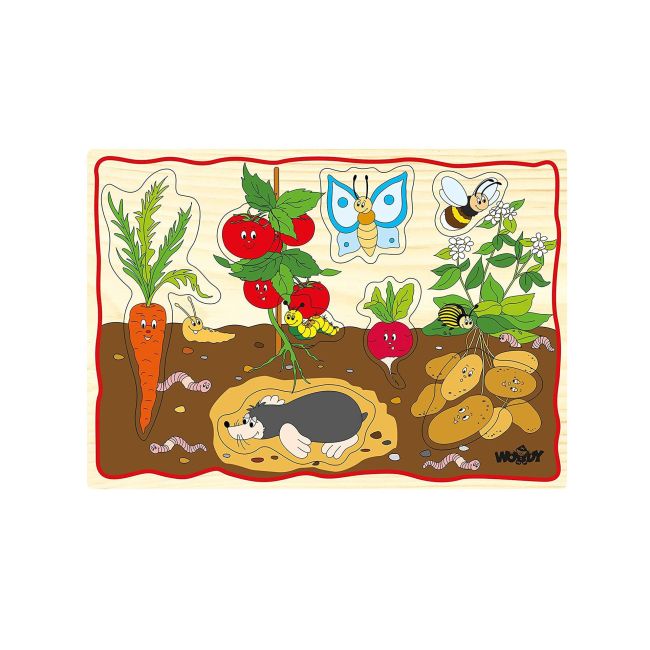 Puzzle din lemn pentru copii cu animale de la ferma