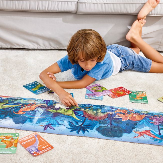 Puzzle pentru copii flourescent cu Dinozauri (200 piese, 1.5m)