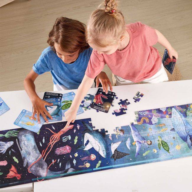 Puzzle pentru copii fotoluminescent Viata acvatica (200 piese, 1.5m)