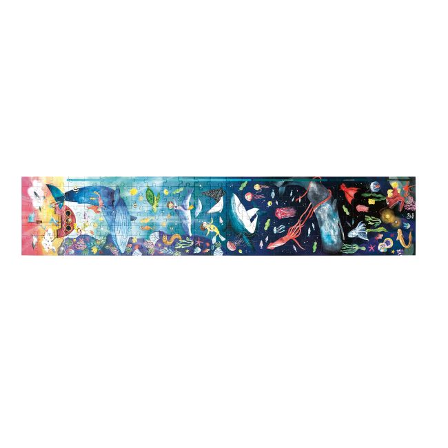 Puzzle pentru copii fotoluminescent Viata acvatica (200 piese, 1.5m)