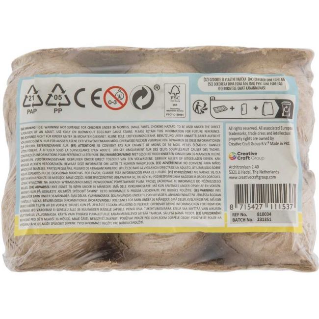 Set 6 oua de colorat pentru Paste cu 4 carioci colorate Grafix GR810034A BBJGR810034A_Alb