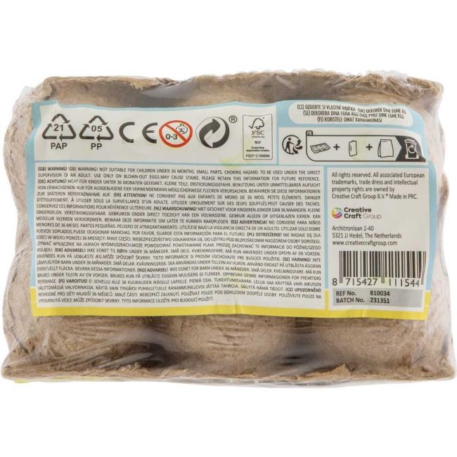 Set 6 oua pentru Paste cu 3 foi cu stickere si 12 ochi miscatori Grafix GR810034G BBJGR810034G_Galben