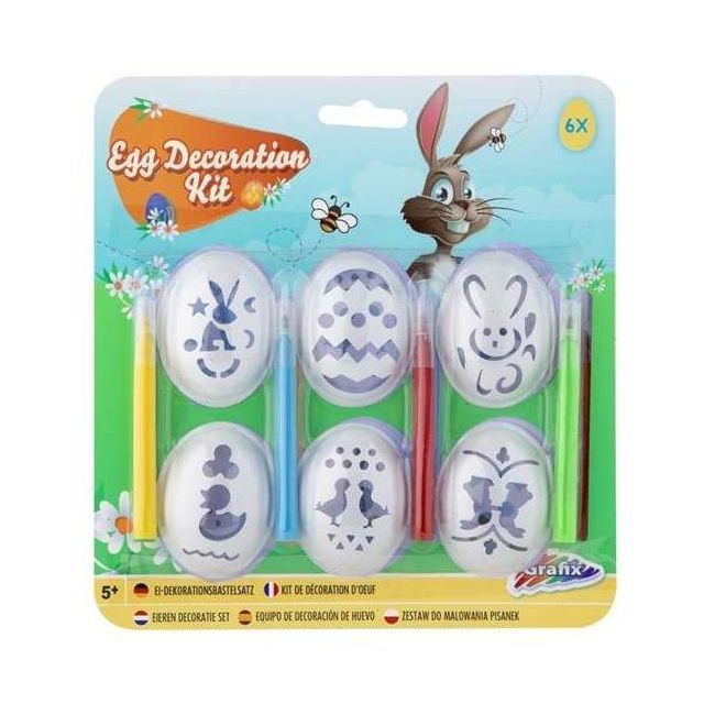 Set 6 sabloane decorat oua Paste si 4 carioci colorate Grafix GR810009 BBJGR810009_Initiala