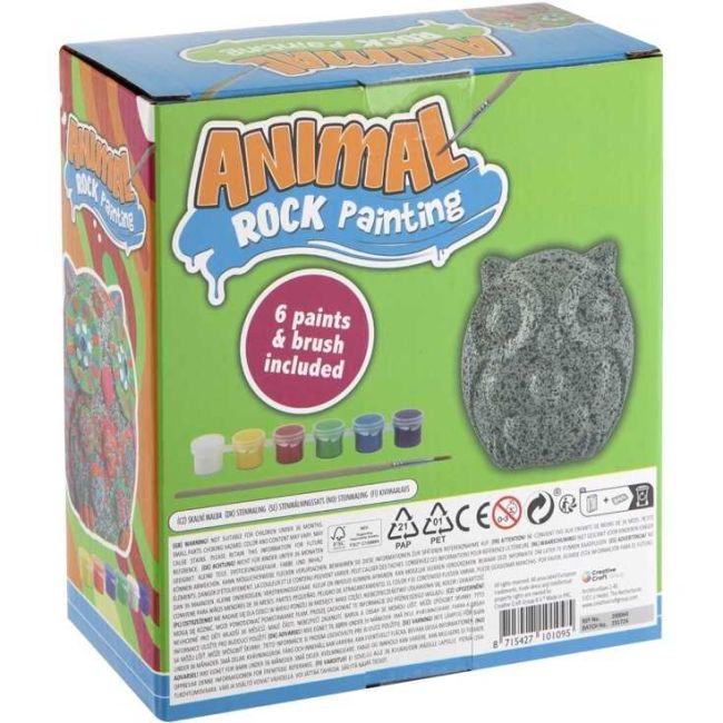 Set Creativ Pictura pe Pietre Animal 8 piese Grafix GR200065 BBJGR200065_Bufnita