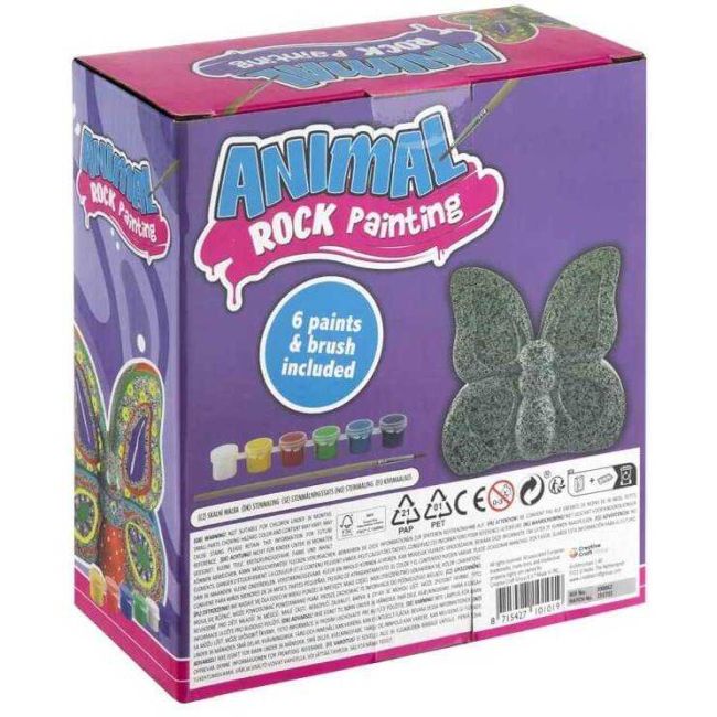 Set Creativ Pictura pe Pietre Animal 8 piese Grafix GR200065 BBJGR200065_Fluture