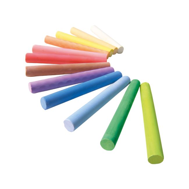 Creta colorata copii pentru desen pe tabla si asfalt, 12 bucati