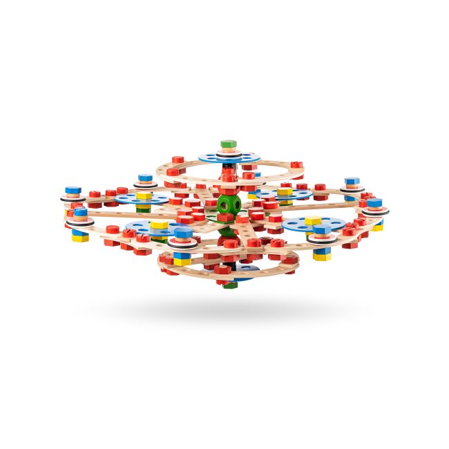Jucarie din lemn - Set constructie inginer (340 piese)