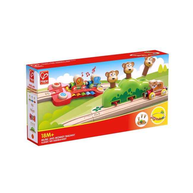 Jucarie din lemn - Sina de tren muzicala Jungla (19 piese)