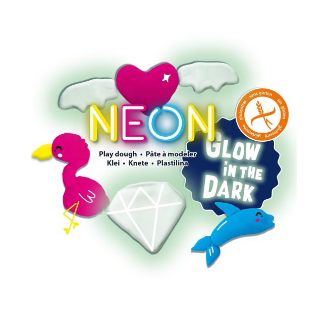 Plastilina culori neon si fluorescenta 4 x 90 gr