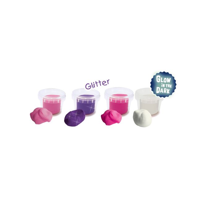 Plastilina fosforescenta cu sclipici Unicorn 4 x 90 gr