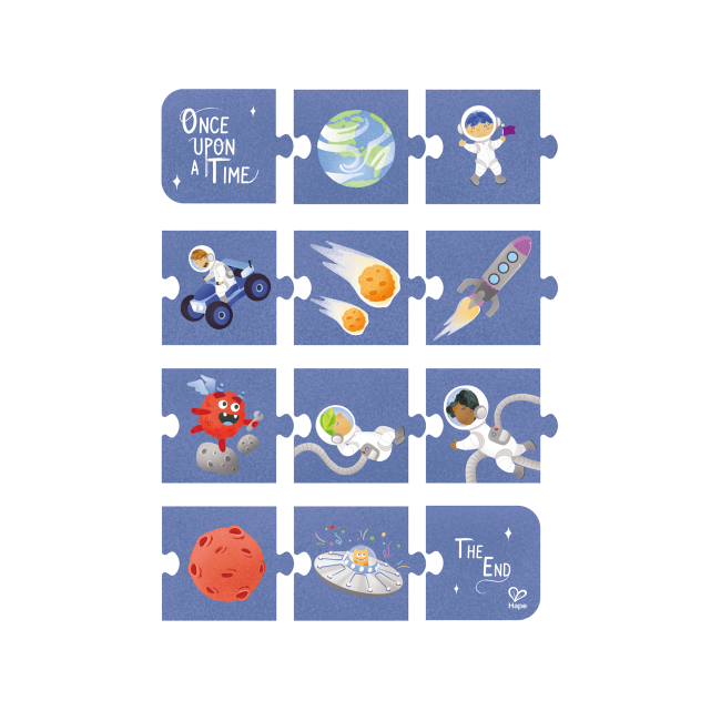 Puzzle pentru copii Aventura in Spatiu (3 in 1) si joc storytelling