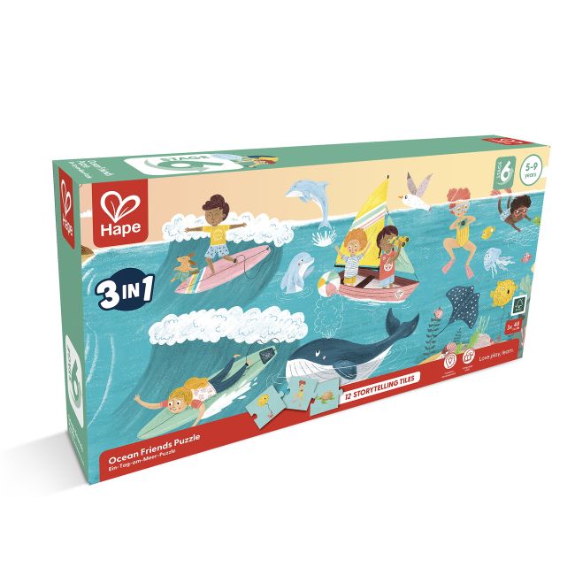 Puzzle pentru copii Prietenii Oceanului (3 in 1) si joc storytelling
