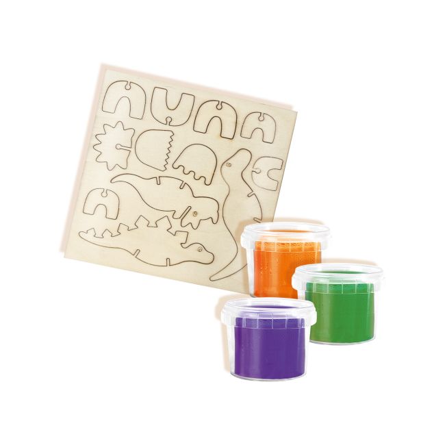 Set creativ - Schelete de dinozauri din lemn si plastilina