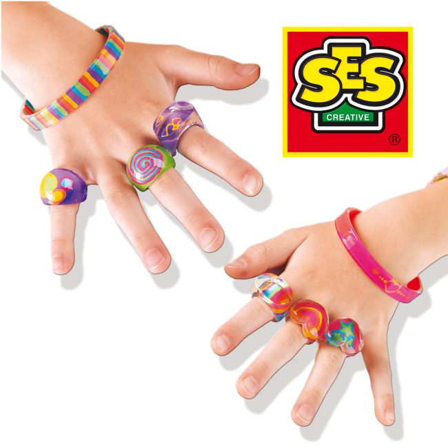 Set creativ pentru copii - Inele si bratari de decorat