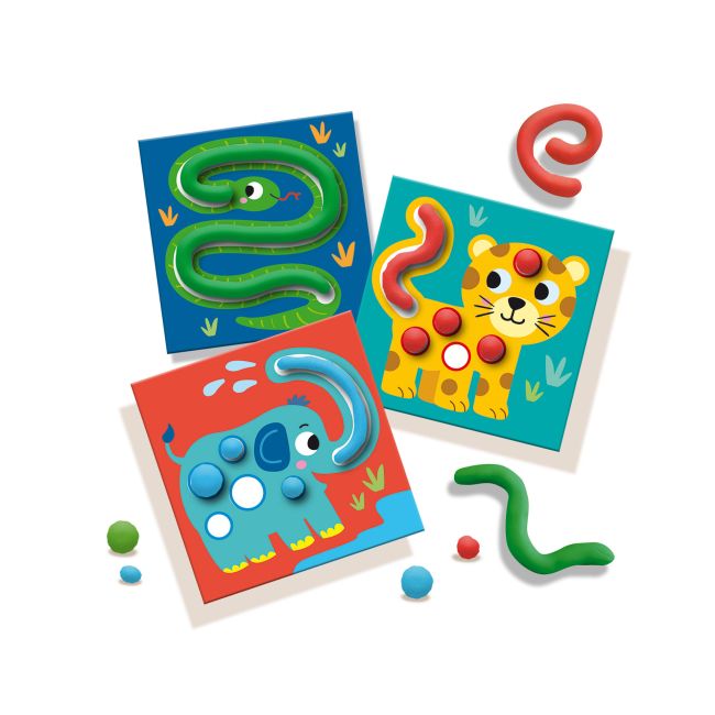My first - Set creativ copii cu plastilina si cartonase cu animale
