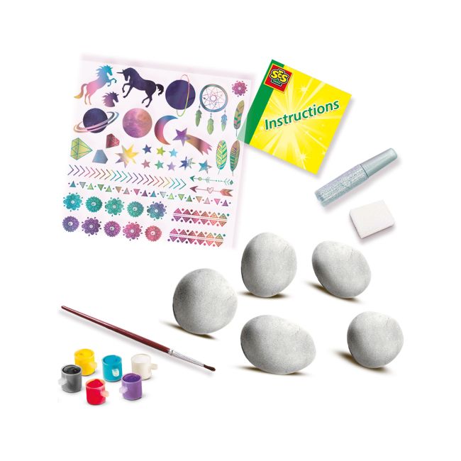 Set creativ - Decoreaza pietre cu tematica Galaxie